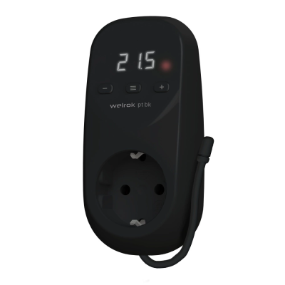 Терморегулятор Welrok pt bk в розетку, для электрических обогревателей Терморегулятор Welrok pt bk в розетку, для электрических обогревателей