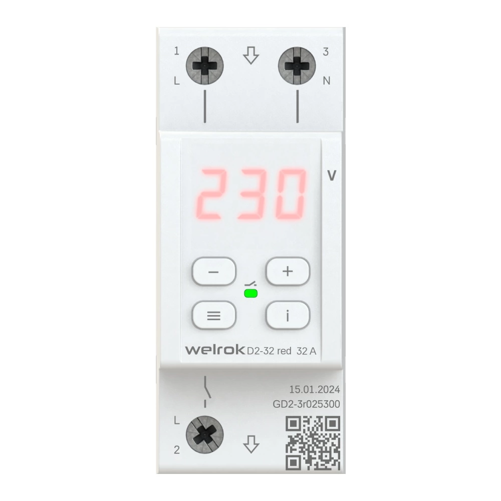 Детальное изображение товара "Реле напряжения Welrok D2-32 red" из каталога оборудования для видеонаблюдения