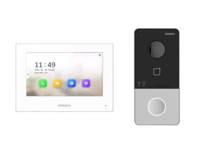 Комплект IP видеодомофона HiWatch DS-D100IKWF(B) Комплект IP видеодомофона HiWatch DS-D100IKWF(B)