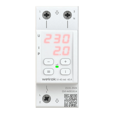 Реле напряжение с контролем тока Welrok VI-40 red