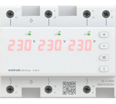 Реле напряжения Welrok D6-50 red Реле напряжения Welrok D6-50 red