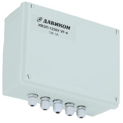 Блок питания 12В 5А Давикон ИВЭП-1250У-VF4 герметичный с фильтром от помех (4 канала) Блок питания 12В 5А Давикон ИВЭП-1250У-VF4 герметичный с фильтром от помех (4 канала)